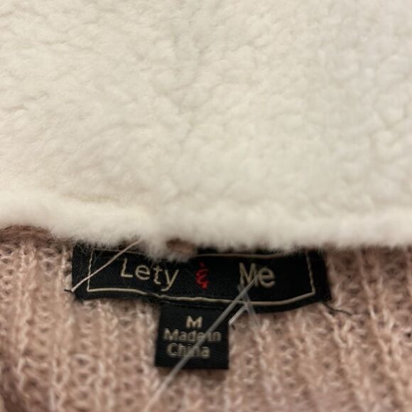Lety & Me mauve and white mixed media open cardigan Size M New - Picture 6 of 9